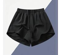 1 pièce Short grande taille pour femme, pantalon de sport 2 en 1 avec doublure de couleur unie, taille élastique, ensemble 2 pièces, convient pour la course, les sports, le yoga, le fitness en été, no