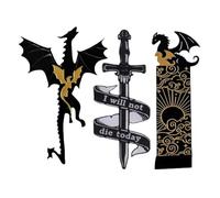 1 Pièce Signet Dragon | Marque-page Fantasy Quatrième Aile | marque-page dragon gothique vintage | Marque-page cools pour les amateurs de livres, les amis et les familles (3PCS)
