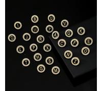1 pièce Simple & À La Mode En Forme De Rond À Strass Incrusté 26 Broche Pour Pour Homme Entreprise Costume Accessoire L,M,S,H,A,T,O,X,B,C,D,E,F,G,I,J,K,N,P,Q,R,U,V,W,Y,ZAlliage de zinc