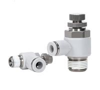 1 pièce SL Blanc Raccord rapide pneumatique Vanne de régulation de vitesse Tuyau PU 6 8 10 12 mm Électrovanne Filetage externe 1/8 "1/4" 3/8 "1/2"(SL12-03)