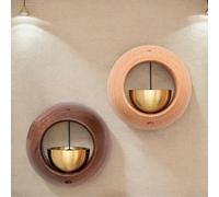 1 pièce, sonnette de porte avec aimant en bois et cloche en laiton. Carillon de porte pour l'entrée, le mur, le magasin, le placard, le réfrigérateur couleur noyer,Couleur hêtre,Accessoires (tasse en