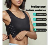 1 pièce Soutien-gorge de compression pour femmes, soutien-gorge de mise en forme réglable, enveloppe & minimise la poitrine, sous-vêtements fins pour toutes les saisons, noir, printemps, automne, spor