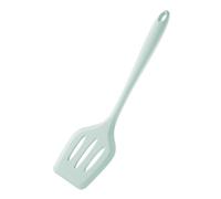 1 Pièce Spatule en Silicone de Cuisine Design Perforé et Plein, Longueur Extra, Antiadhésif pour Retourner, Presser et Cuire Poisson, Œufs, Crêpes (Vert)
