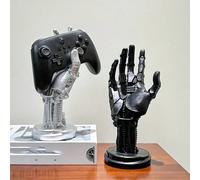 1 pièce Statue de bras mécanique cyberpunk futuriste, paume noire, support de manette de jeu, support de casque, décoration de bureau, cadeau parfait pour les joueurs et les hommes, convient pour Hall