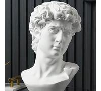 1 pièce Statue en plâtre de David, sculpture de figure nordique, décoration créative pour l'intérieur et l'extérieur, bureau, salon, salle à manger, chambre à coucher, bibliothèque, bureau, collection