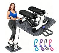 1 pièce Stepper de fitness domestique, mini stepper avec une capacité de charge de 150 kg, stepper réglable en hauteur avec bandes de résistance, entraîneur de résistance pneumatique ultra-silencieux