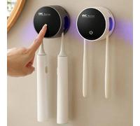 1 pièce Stérilisateur de brosse à dents UV automatique, Désinfectant de brosse à dents de salle de bain, Support de brosse à dents mural rechargeable USB avec séchage à air chaud et fonction de stéril