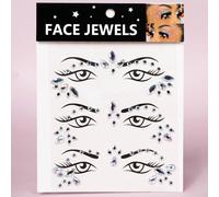 1 pièce Stickers décoratifs pour le visage avec strass 3D simulés, stickers pour le visage de mascarade DIY Taille Uniquegraphique,HalloweenABS