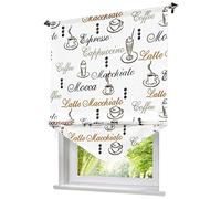 1 Pièce Store Romain Passe Tringle Semi-occultant Motif de Tasse à Café Décoration pour Café Cuisine (LxH 60x140cm, Tasse à Café)