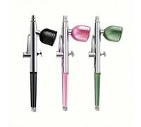 1 pièce Stylo à action simple portable, buse de 0,3 mm, avec pot de pulvérisation métallique, accessoire d'injecteur d'oxygène haute pression pour la maison, stylo de pulvérisation hydratant, pistolet