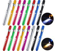 1 pièce Stylo lumineux médical en alliage d'aluminium, stylo lumineux médical LED réutilisable avec échelle pupillaire, ruban à mesurer et règle pour les étudiants infirmiers. Lumière blanche, lumière