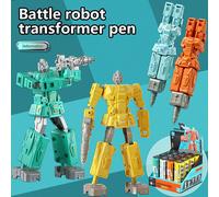 1 pièce Stylo transformable en robot, Articles de papeterie créatifs 2-en-1 qui écrit et se transforme, Jouet transformable fait maison, Cadeau pour les garçons, Fournitures scolaires, Cadeau pour la 