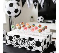 1 pièce Support d'affichage de sucettes en papier thème football 15 trous, mini présentoir de sucettes, fournitures de fête de baby shower, décoration de fête d'anniversaire, boîte de rangement de bon