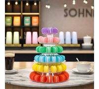 1 pièce Support d'affichage multi-étages pour gâteau et macaron - avec surface en métal poli, convient pour les mariages, les fêtes d'anniversaire, le thé de l'après-midi - support à desserts, présent