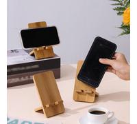 1 pièce Support de chargement de téléphone de bureau créatif en bois, support de téléphone en bambou convenant pour iPhone, téléphones Android, cadeau d'anniversaire pour la famille et les amis, suppo