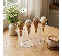 1 pièce Support de cône de glace en acrylique transparent - Présentoir transparent moderne à trous multiples, convient pour les mariages, les fêtes d'anniversaire et les magasins de desserts (Produit 