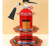 1 pièce Support de gâteau style extincteur d'incendie, décoration de fête d'anniversaire sur le thème de la protection contre l'incendie, support de présentation de nourriture de fête de pompier, supp