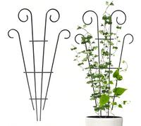 1 pièce Support de grimpant pour plante, support de pot de fleurs en forme de tortue de montagne créative, support de treillis en métal noir,3 piècesFer