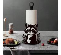 1 pièce Support de papier toilette en métal noir en forme de raton laveur, décoration élégante en fer ajouré pour salle de bain et cuisine, support pour rouleau de papier hygiénique sans installation,