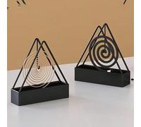 1 pièce Support de spirale anti-moustique triangulaire à la mode - Collecteur de cendres en métal à suspendre, sans alimentation électrique nécessaire, support de parfum d'intérieur au design moderne,