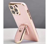 1 pièce Support de téléphone mignon électroplaqué en forme d'ours, étui de téléphone électroplaqué avec support caché, étui de protection ultra-fin antichoc, protection de l'objectif de la caméra, coq