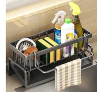 1 pièce Support en plastique pour éponge d'évier de cuisine, égouttoir à vaisselle, support amovible pour chiffon, range de stockage multifonction en plastique pour éponge, savon et brosse, support de