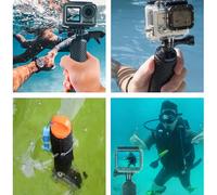 1 pièce Support flottant pour selfie, support pour caméra d'action et poignée flottante pour caméra d'action GoPro avec corde anti-perte réglable et tasse orange/bleue/jaune vif - en matériau ABS, idé