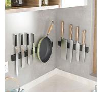 1 pièce Support magnétique pour couteaux en acier inoxydable à fixer au mur sans perçage, adhésif auto-agrippant, distinction avant/arrière, magnétique simple face, design simple. Accessoire de rangem