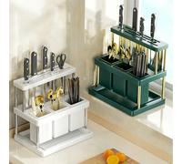 1 pièce Support multifonction pour ustensiles, porte-couteaux, boîte de rangement pour baguettes, support organisateur de cuisine, caddy de table, porte-ustensiles de cuisine, range-couverts gain de p