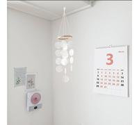 1 pièce Suspension de rêve en coquillage naturel, œuvre d'art de décoration de pièce, cadeau, charme zen aux tons doux Taille UniqueShell