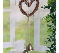 1 pièce Suspension décorative de style sorcière en forme de cœur de 10,5 cm en vigne. Accessoire d'intérieur ou d'extérieur à suspendre. Artisanat DIY Taille Uniquebois