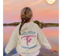 1 pièce sweat-shirt à capuche imprimé décontracté pour filles, sweat-shirt à manches longues doublé de polaire pour l'automne/l'hiver - Pourquoi marcher quand vous pouvez faire la roue, un sweat-shirt