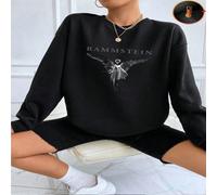 1 pièce sweat-shirt en polaire avec graphique de l'ange Rammstein pour femmes, pull-over d'hiver chaud, sweat-shirt à capuche décontracté et en polaire L,M,S,XL,XSLettres,SloganTissu composite