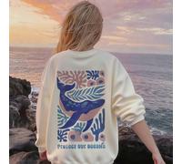 1 pièce Sweat-shirt-shirt col rond à imprimé créature marine pour préadolescentes, pull chaud, vêtement à manches longues pour étudiant en automne/hiver 6Y,7Y,8Y,9Y,10Y,14Y,11Y,12Y,13YCartoon,Lettres,