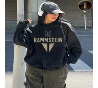 1 pièce Sweat-shirt-shirt col rond en polaire avec imprimé graphique du logo Rammstein, cadeau d'anniversaire ou de fête idéal pour les femmes L,M,S,XL,XSLettres,SloganTissu composite