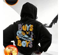 1 pièce Sweat-shirt-shirt décontracté imprimé pour pré-adolescent, doublure thermique chaude, design coloré et amusant pour inspirer la jeune imagination, automne/hiver 6Y,7Y,8Y,9Y,10Y,14Y,11Y,12Y,13Y