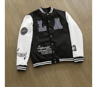 1 pièce Sweat-shirt-shirt pull-over à col V avec imprimé lettre et bloc de couleurs, mode pour pré-adolescents garçons, automne/hiver 8Y,10Y,14Y,12Y,16YSloganÉtoffe