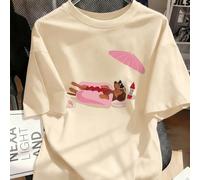 1 pièce T-shirt à col rond à manches courtes avec imprimé chien saucisse profitant de bons moments, vêtements d'été pour étudiants et jeunes enfants 6Y,7Y,8Y,9Y,10Y,14Y,11Y,12Y,13YPlantesPolyester