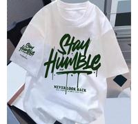 1 pièce T-shirt à col rond décontracté pour garçons avec imprimé de lettres anglaises colorées et d'yeux. Tenue d'été pour étudiants - Ce t-shirt avec une impression joyeuse et heureuse apporte du bon