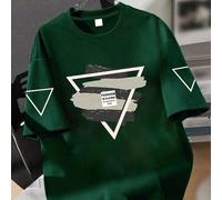 1 pièce T-shirt à manches courtes avec imprimé triangle pour garçons, Top au style texturé d'art de rue, essentiel pour tous les jours et l'école 6Y,7Y,8Y,9Y,10Y,4Y,5Y,14Y,11Y,12Y,13Y,16Y,15YLettresPo