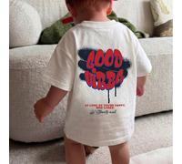 1 pièce T-shirt à manches courtes col rond avec imprimé graphique pour bébé/tout-petit garçon, vêtements d'été pour enfants - un T-shirt charmant qui apporte joie et bonheur à chaque enfant ! 6-9M,9-1