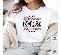 1 pièce T-shirt col rond pour femmes avec citation française "JE SUIS RÂLEUSE ET UN PEU BOUDEUSE MAIS JE SUIS UNE PRINCESSE" Typographie graphique multi-style, 100% coton, t-shirt streetwear printemps