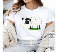 1 pièce T-shirt en 100% coton pour femmes avec imprimé mouton marguerite mignon, design floral ludique et décontracté pour un style joyeux et relaxé. L,M,S,XLGéométrique,Cœur,PlantesTissu tricoté