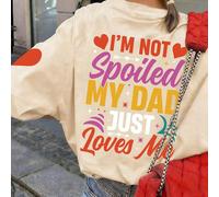 1 pièce T-shirt graphique ample et décontracté pour les préadolescentes, t-shirt à manches courtes et col rond avec imprimé thème de l'amour paternel amusant, cadeau d'été parfait pour l'école et les