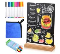 1 Pièce Tableau Noir 15 x 20 cm, Petit Tableau, Tableaux pour écrire, Petit Tableaux noirs pour Anniversaire, Mariage, Fête (Contient 6 Craies de Couleur + 12 Crayons Aquarellables + chiffon)