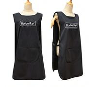 1 pièce Tablier imperméable de couleur unie, tablier de protection noir simple convenant pour le salon professionnel, le barbier, le nettoyage à la maison, la rentrée scolaire, les articles essentiels