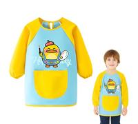 1 Pièce Tablier Peinture Enfant,Blouse Peinture Enfant, Blouse Imperméable Manche Longue avec Poche,Tablier de Cuisine,pour Art Peinture Coloriage Artisanat,pour Peindre, Cuisiner, Manger