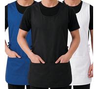 1 pièce Tablier sans manches noir unicolore, avec liens latéraux réglables et poche avant, unisexe, convient pour de multiples scénarios tels que les salons de coiffure, la peinture, le jardinage et l