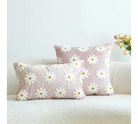 1 pièce Taie d'oreiller brodée de chrysanthème rose, convient pour la décoration intérieure, housse d'oreiller toute saison 45*45,30*50PlantesVelours