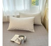 1 pièce Taie d'oreiller rayée rétro simple "Only One" (oreiller non inclus) 50*66,50*70,50*75,43*63,48*74Géométrique,RayéCoton